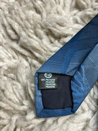 Canda C&A Men's Tie Blue Abstract Geometric Pattern Retro 90s Style