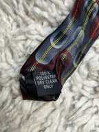 Tootal Vintage Men's Tie Burgundy Maroon Grey Geometric Mod Retro Pattern