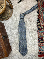 Michaelis Men's Tie Grey Yellow Geometric Diamond Pattern Retro 90s Style