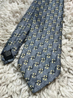 Michaelis Men's Tie Grey Yellow Geometric Diamond Pattern Retro 90s Style