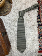 Paolo Vincente Mens Necktie Black & Gold Micro Stripe Classic