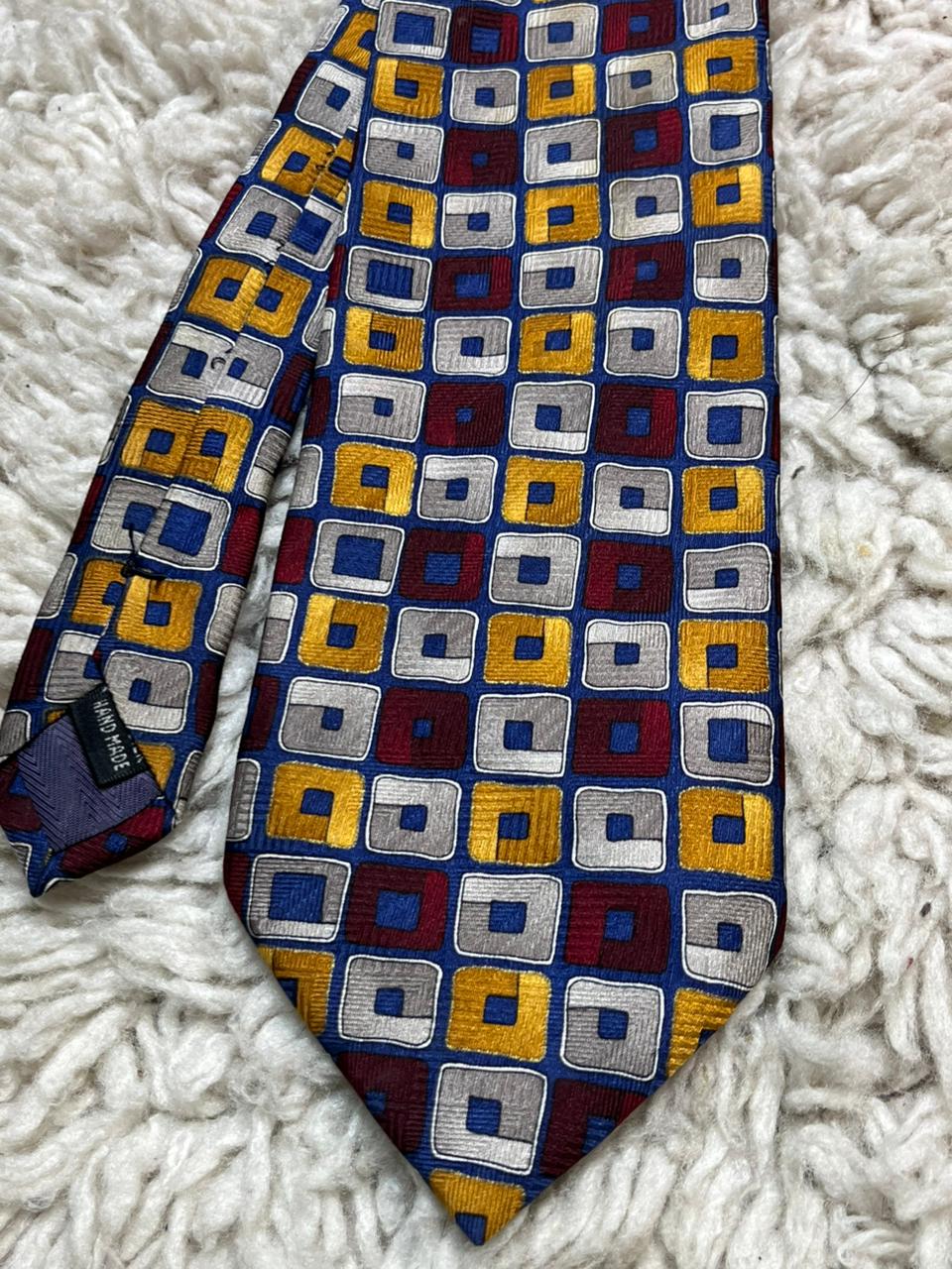 Silkworm London 100% Silk Men's Tie Hand Made Geometric Square