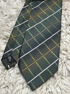 Montagut Men's Tie Green Plaid Check Pattern 100% Polyester