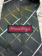 Montagut Men's Tie Green Plaid Check Pattern 100% Polyester