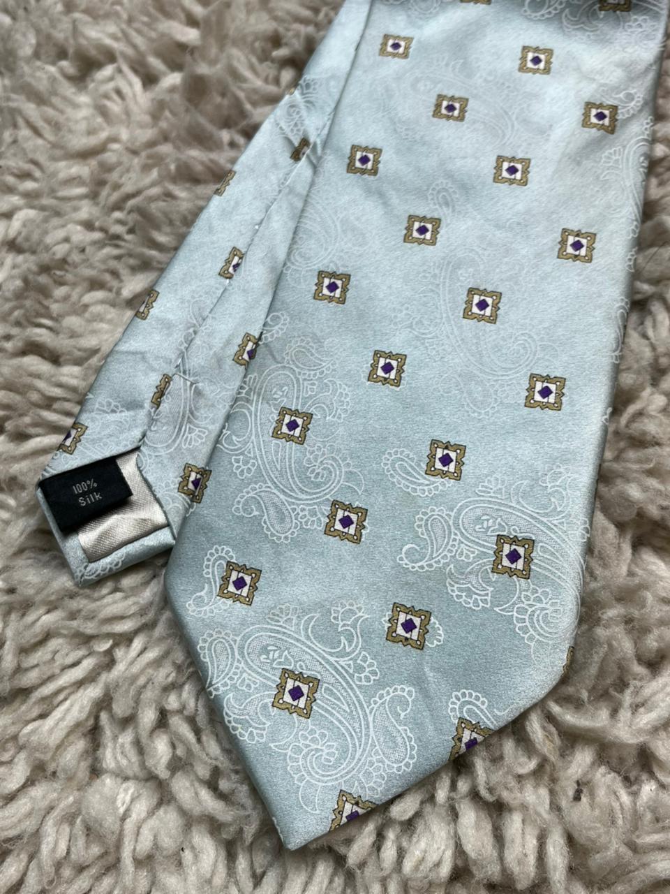 Roberto 100% Silk Tie Mens Paisley Geometric Medallion