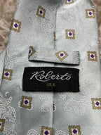Roberto 100% Silk Tie Mens Paisley Geometric Medallion