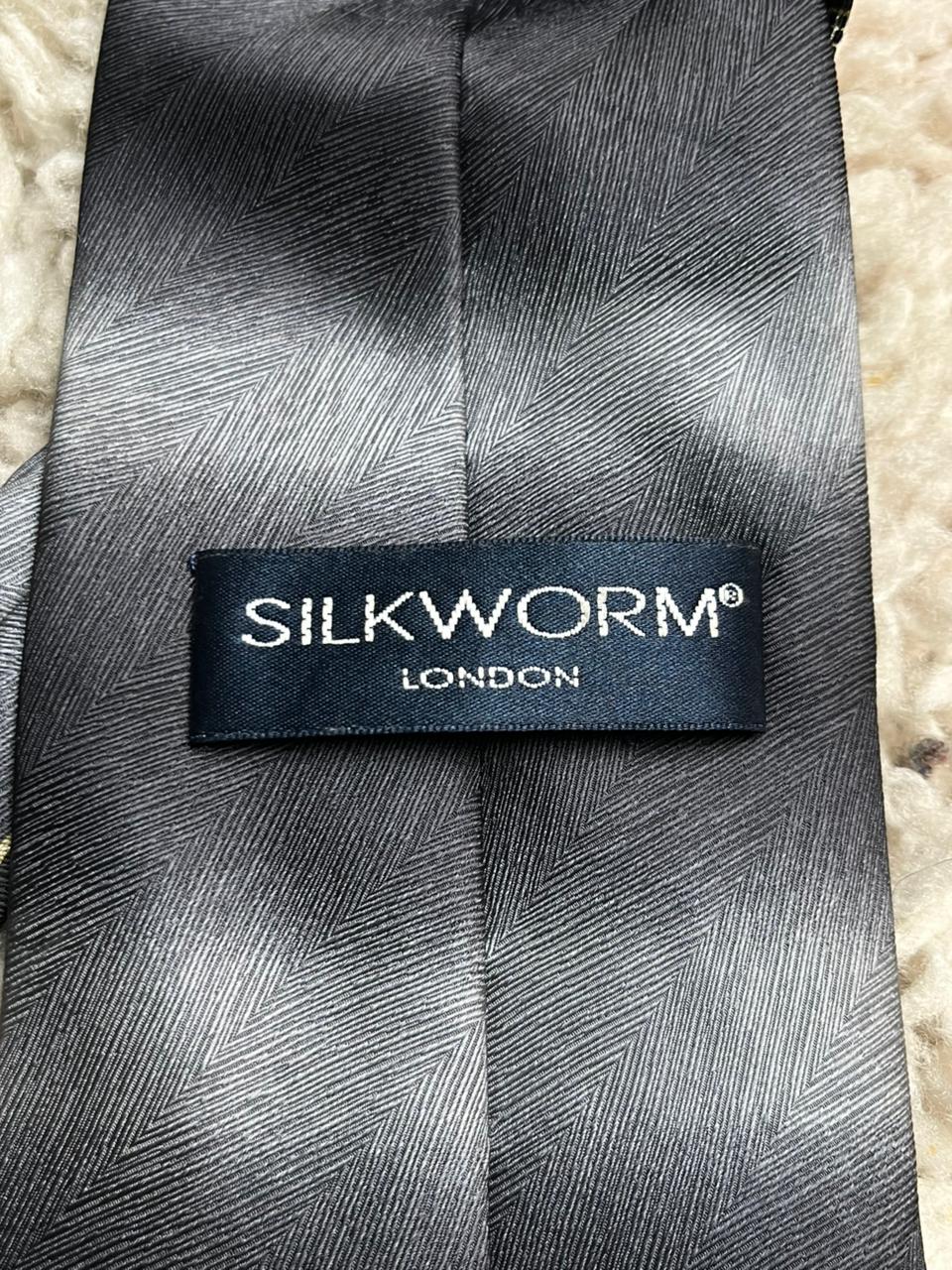 Silkworm London 100% Silk Tie Hand Made Art Deco Geometric Men's Tie