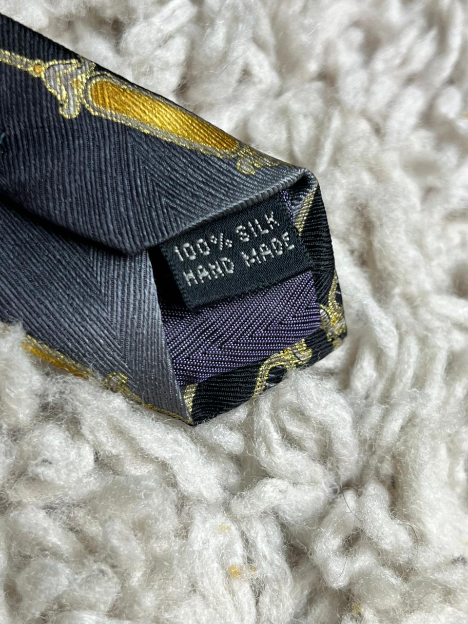 Silkworm London 100% Silk Tie Hand Made Art Deco Geometric Men's Tie