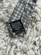 Metropolitan View Men's Silk Tie Silver Gray Plaid Check Pattern