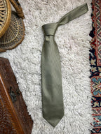 Montagu Men's Tie Gold Olive Green Geometric Woven Pattern 100% Polyester