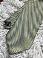 Montagu Men's Tie Gold Olive Green Geometric Woven Pattern 100% Polyester