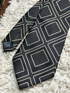 Montagu Men's Tie Black Red Floral Geometric Abstract Career Washable