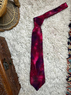 Folkespeare Pink Purple Retro Floral Pattern Mens Tie