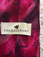 Folkespeare Pink Purple Retro Floral Pattern Mens Tie