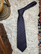 Jeff Banks London 100% Silk Tie Purple Tonal Geometric Jacquard Design