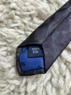 Jeff Banks London 100% Silk Tie Purple Tonal Geometric Jacquard Design