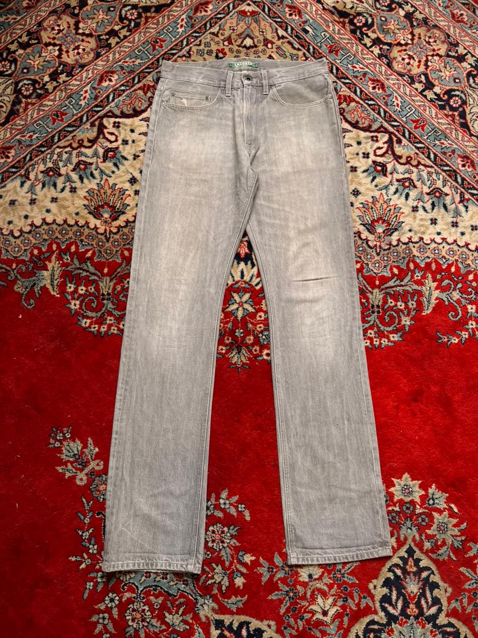 Lacoste Washed Grey Straight Fit Denim Pants