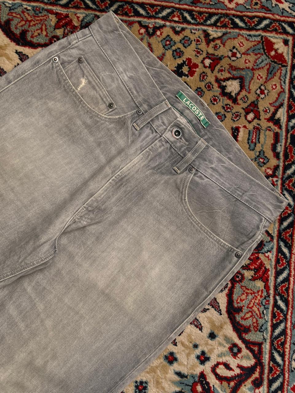 Lacoste Washed Grey Straight Fit Denim Pants