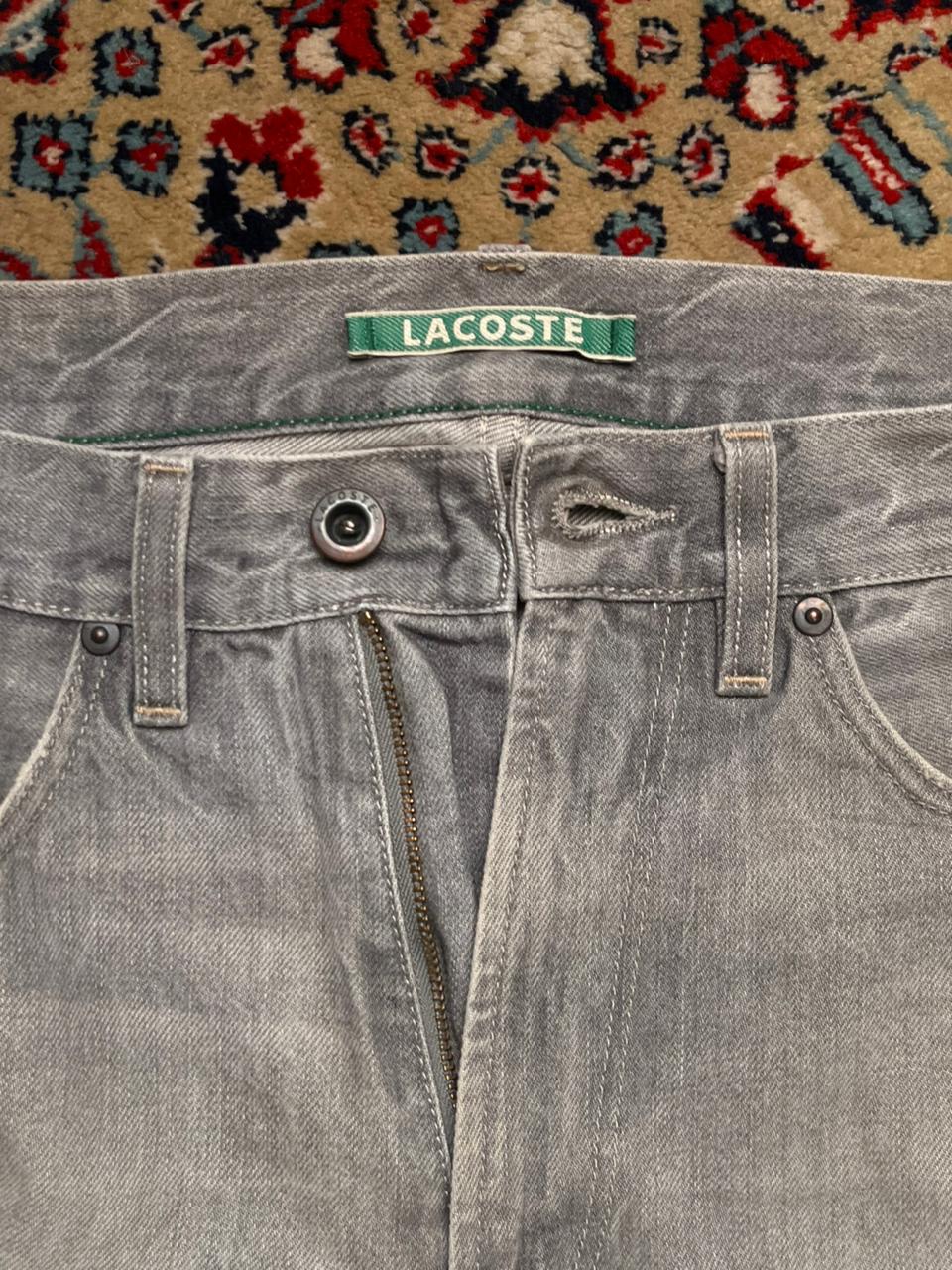 Lacoste Washed Grey Straight Fit Denim Pants