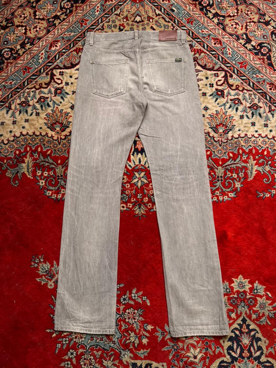 Lacoste Washed Grey Straight Fit Denim Pants