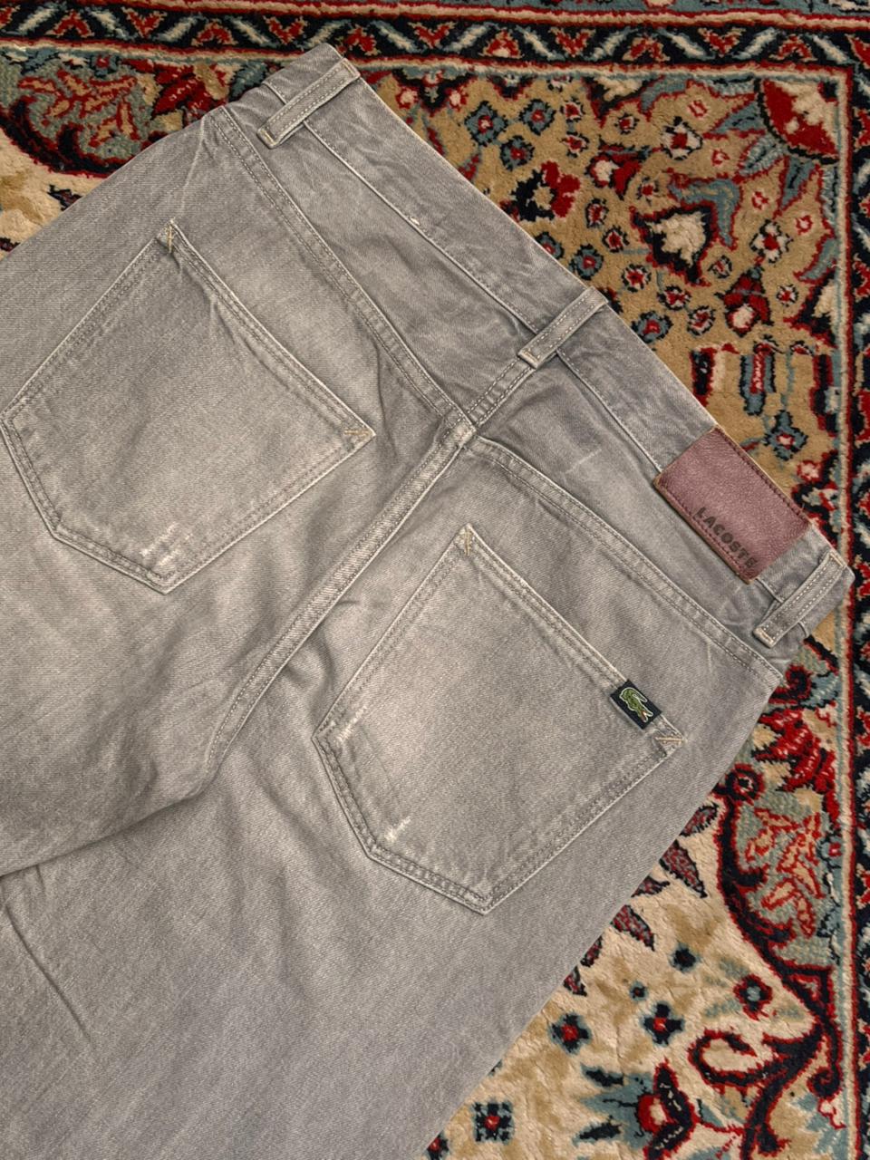 Lacoste Washed Grey Straight Fit Denim Pants