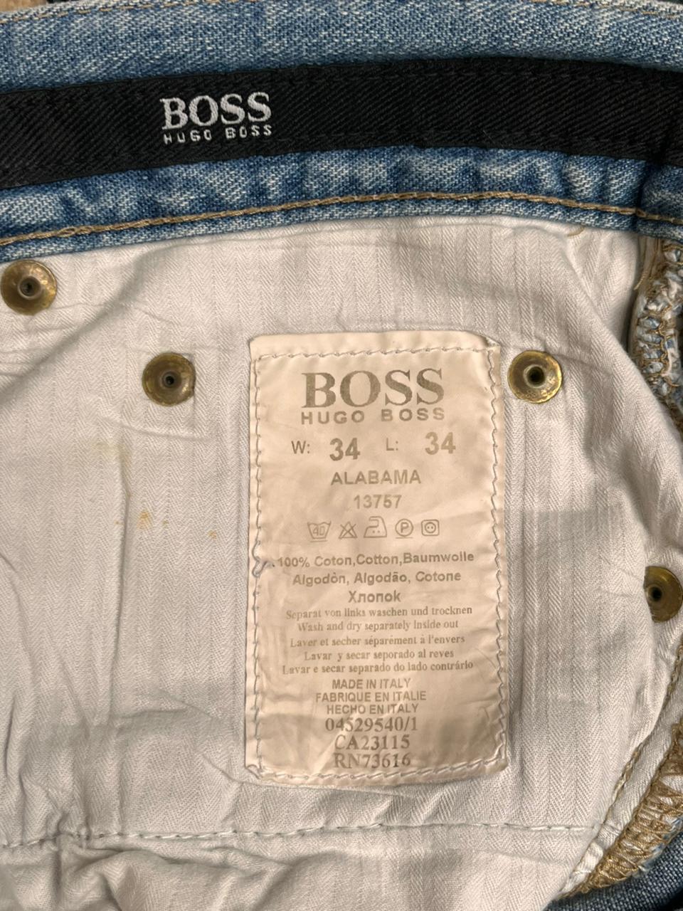 Hugo Boss Alabama Jeans NON STRETCH Light Blue Straight Fit Denim Pants