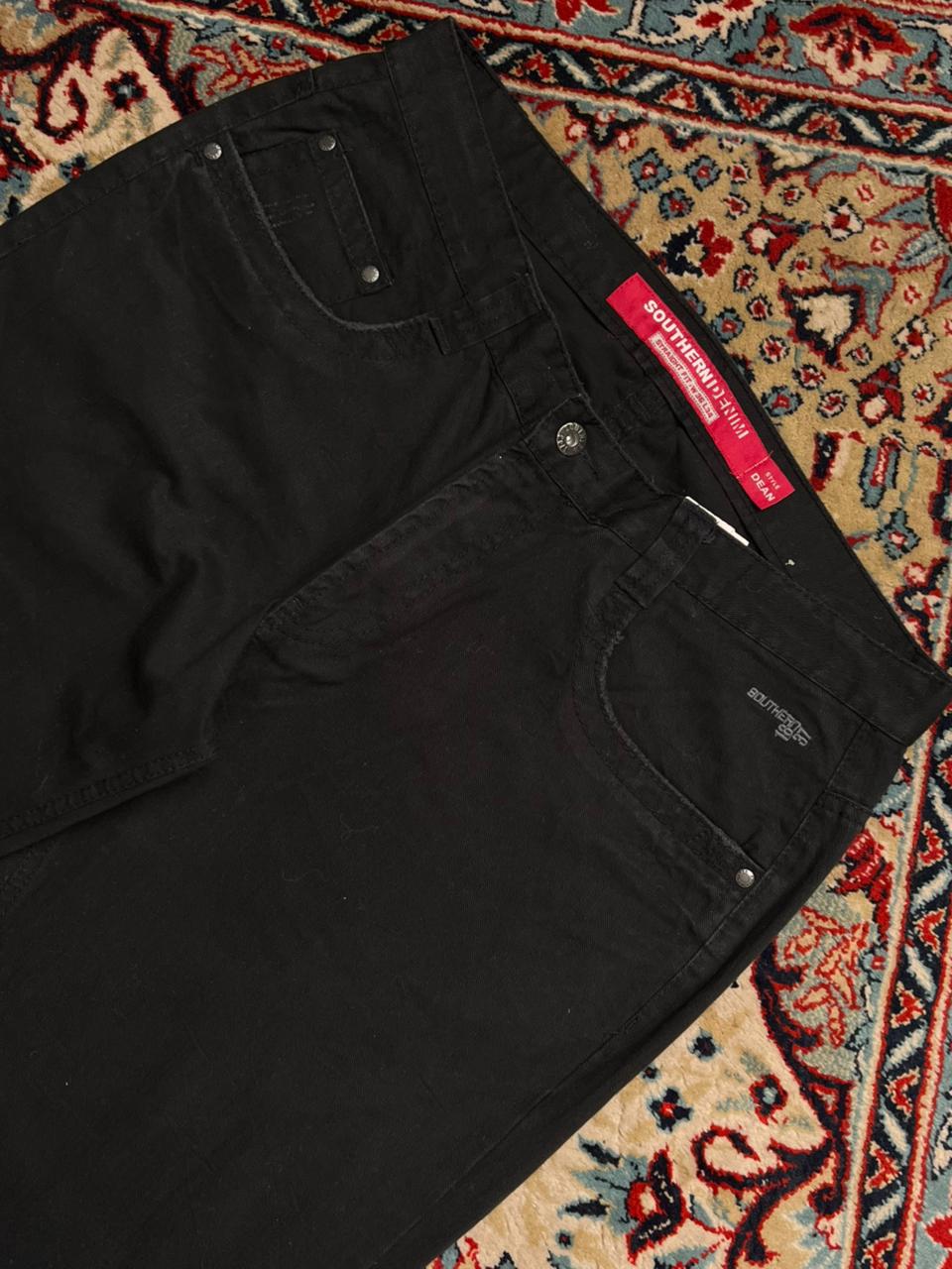 SOUTHERN DENIM Straight Fit Jet Black Pants