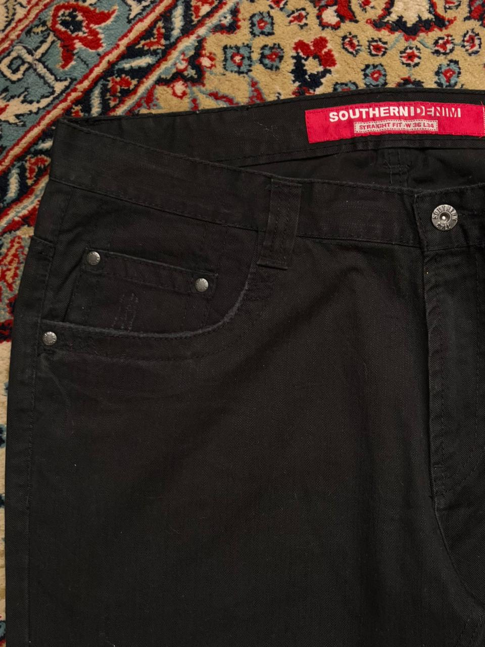 SOUTHERN DENIM Straight Fit Jet Black Pants - 34