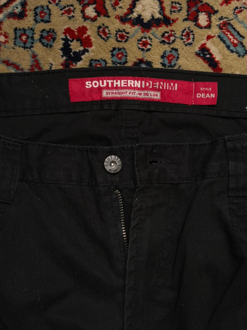 SOUTHERN DENIM Straight Fit Jet Black Pants