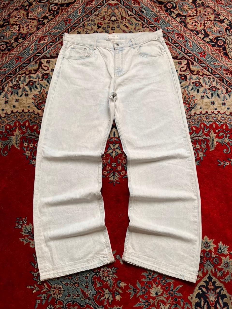 Mango Super Baggy Light Acid Wash Jeans