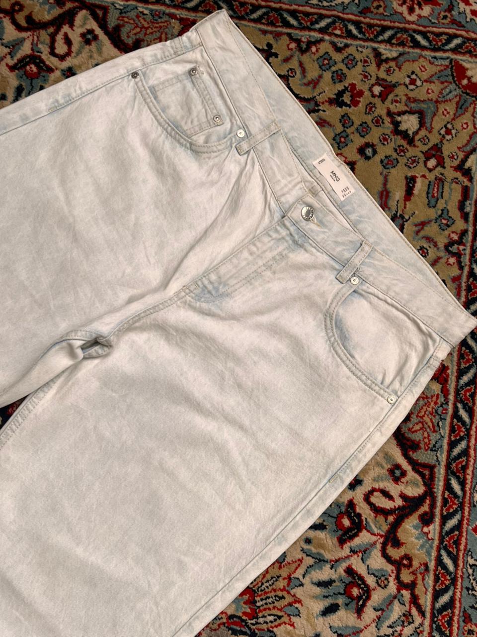 Mango Super Baggy Light Acid Wash Jeans