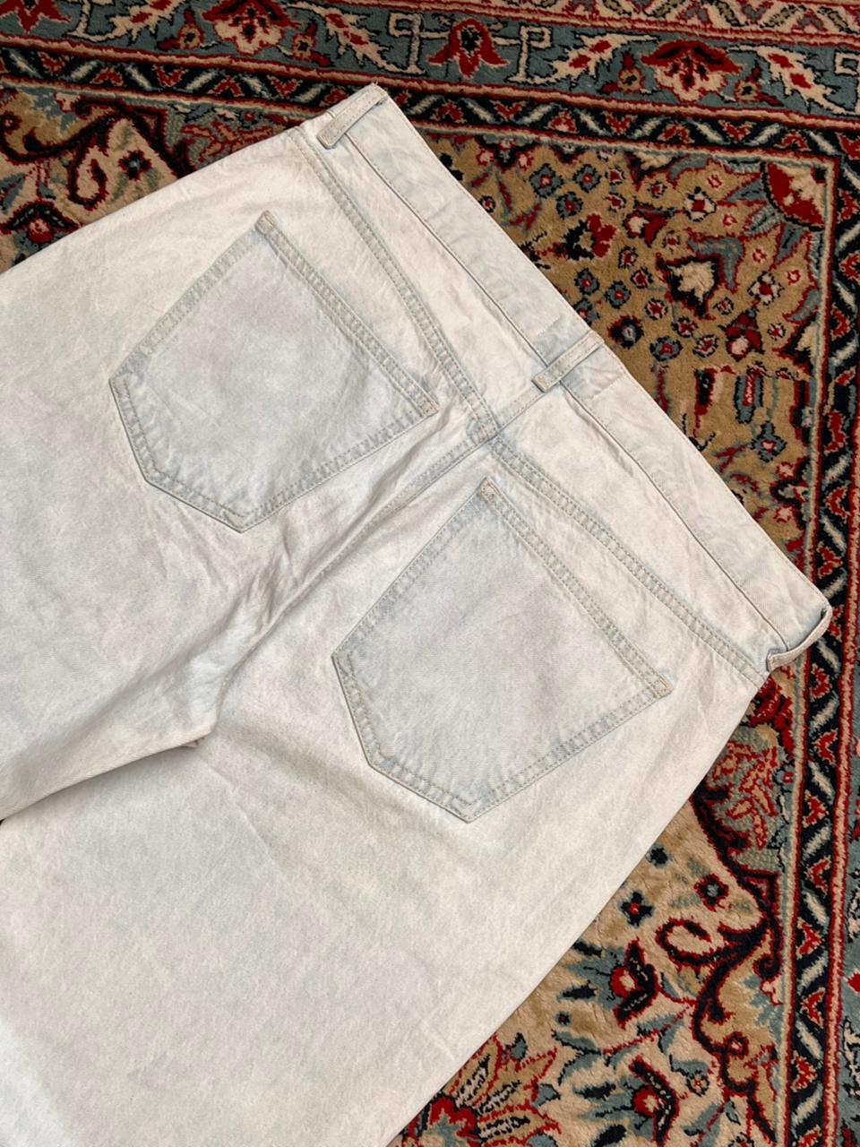 Mango Super Baggy Light Acid Wash Jeans