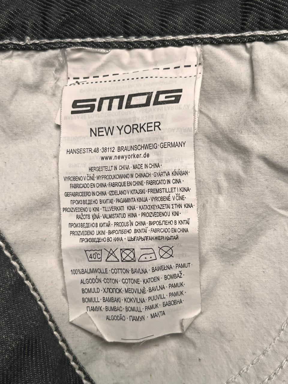 Smog New Yorker Men's Jeans WASHED Grey Thick White Contrast Stitch STRAIGHT-BOOTCUT FIT