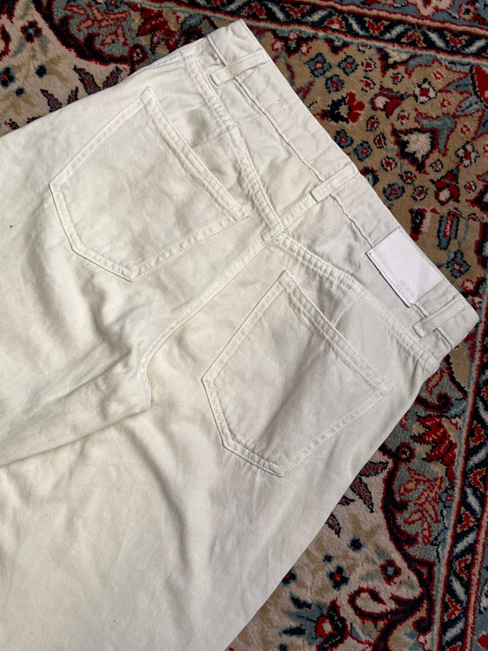 MANGO Cream COLORED BAGGY PANTS
