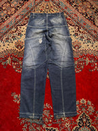 KULT Panelled BAGGY NON STRETCH DENIM CARGOS - 30