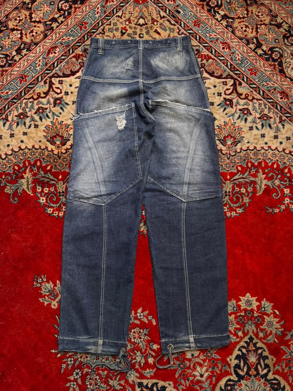 KULT Panelled BAGGY NON STRETCH DENIM CARGOS