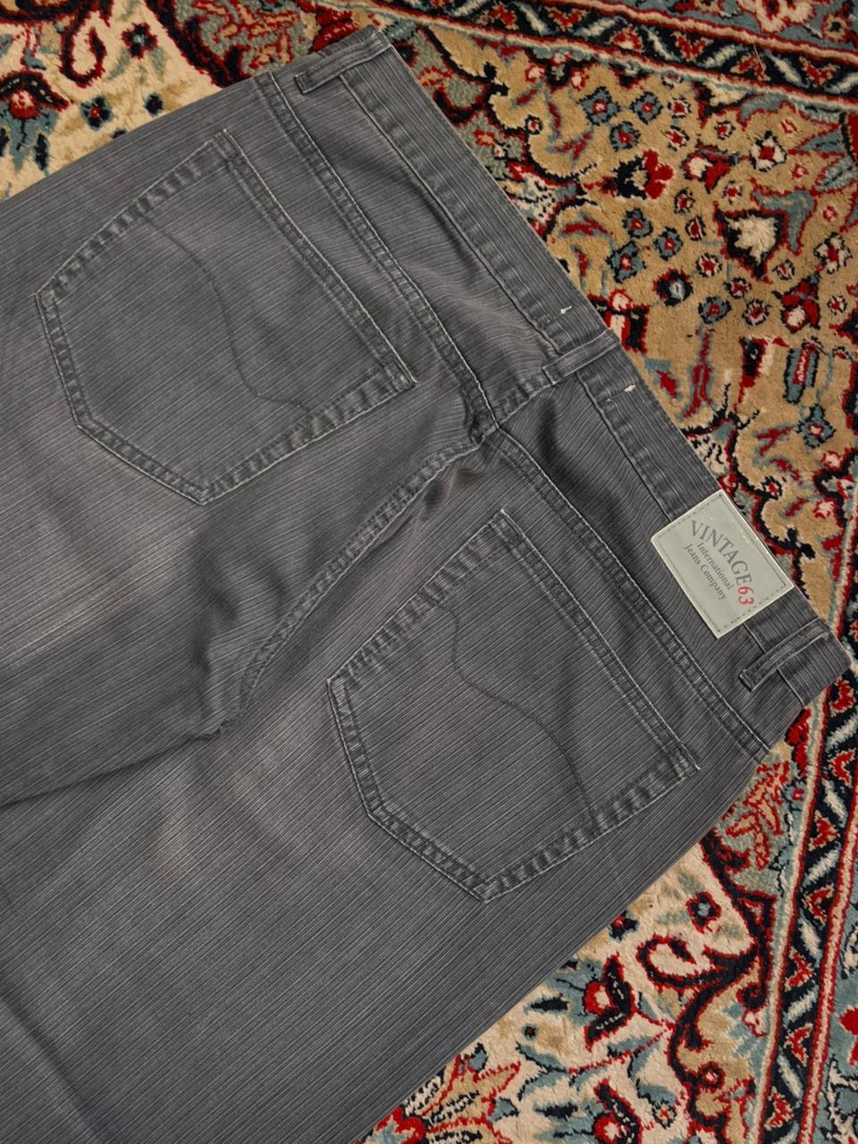 Vintage 63 International Jeans Co Grey Pinstripe Straight Fit Jeans