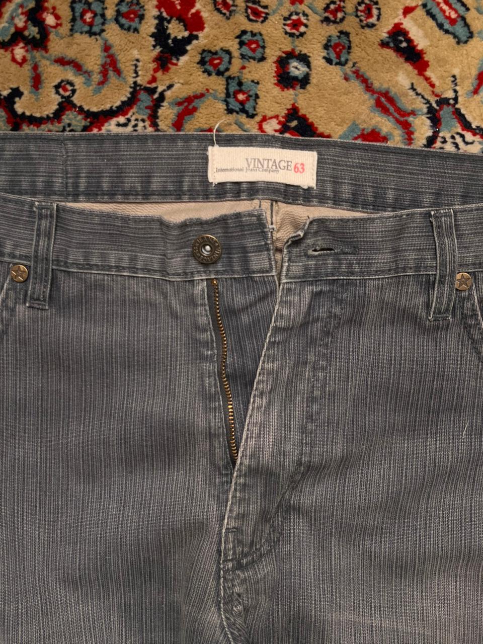 Vintage 63 International Jeans Co Grey Pinstripe Straight Fit Jeans