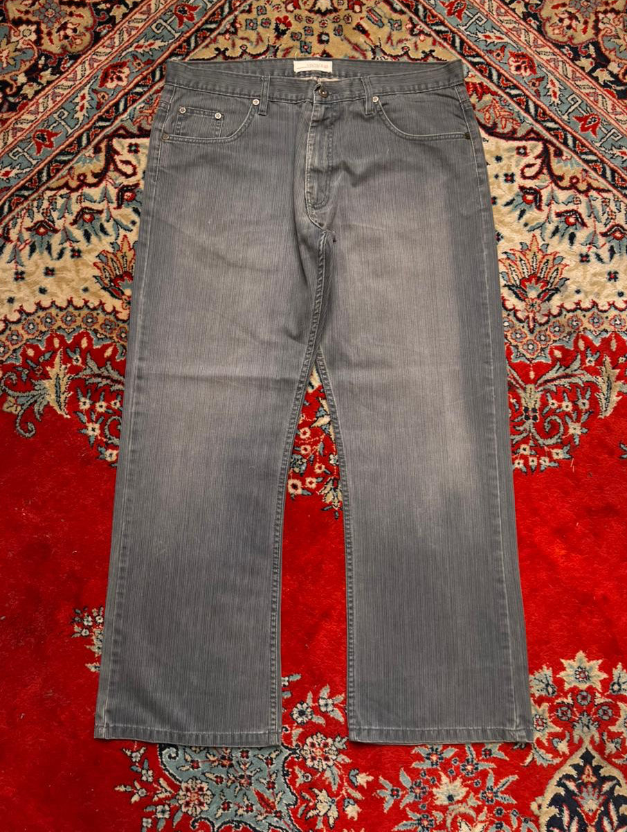Vintage 63 International Jeans Co Grey Pinstripe Straight Fit Jeans