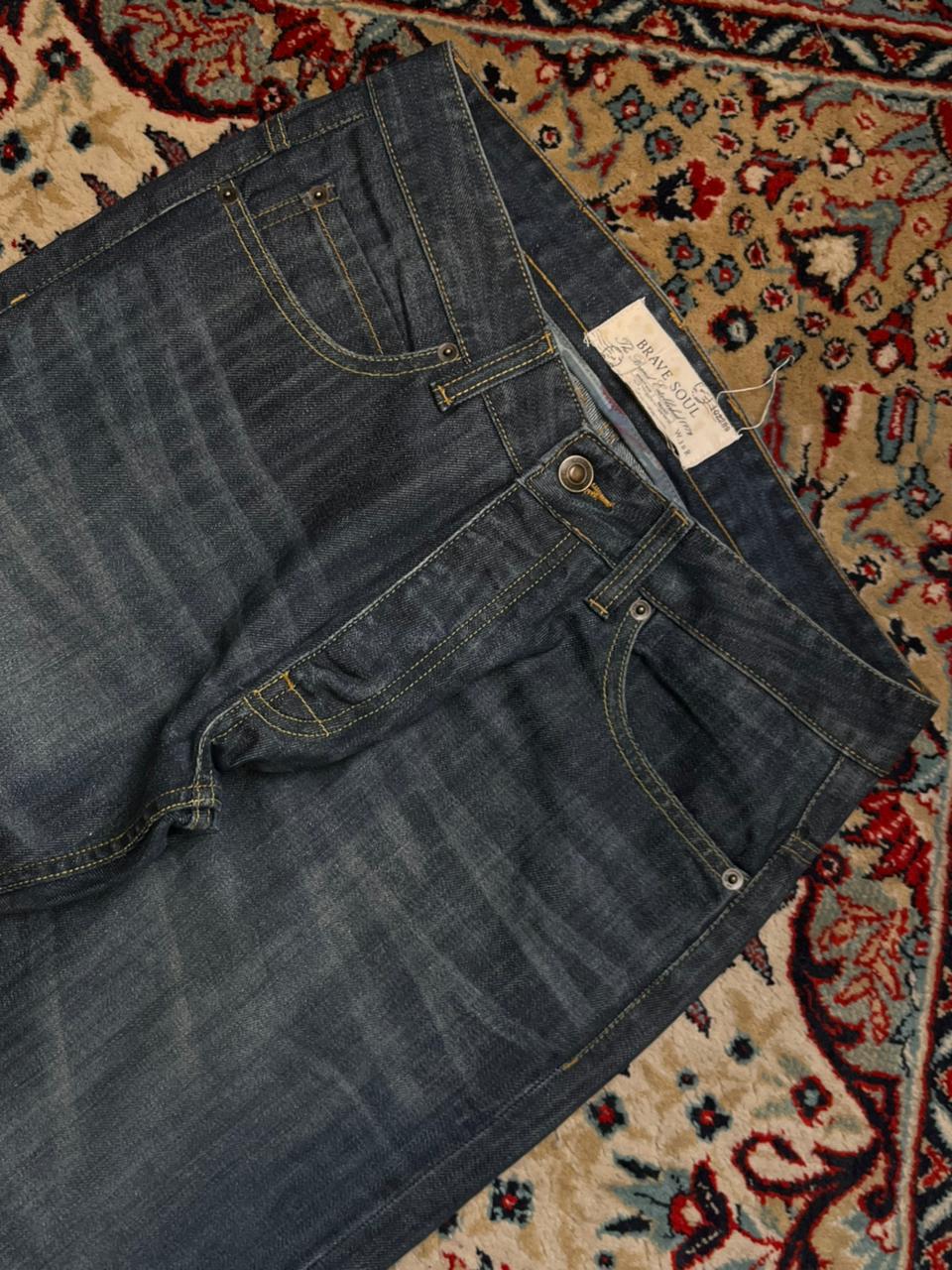 Brave Soul Heritage Dark Washed Indigo Straight Fit Jeans