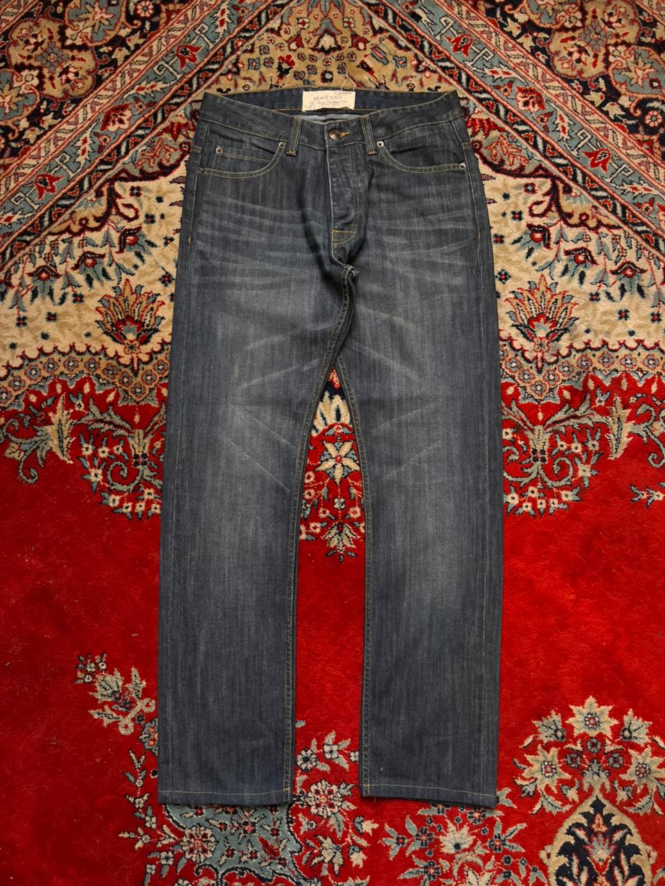 Brave Soul Heritage Dark Washed Indigo Straight Fit Jeans
