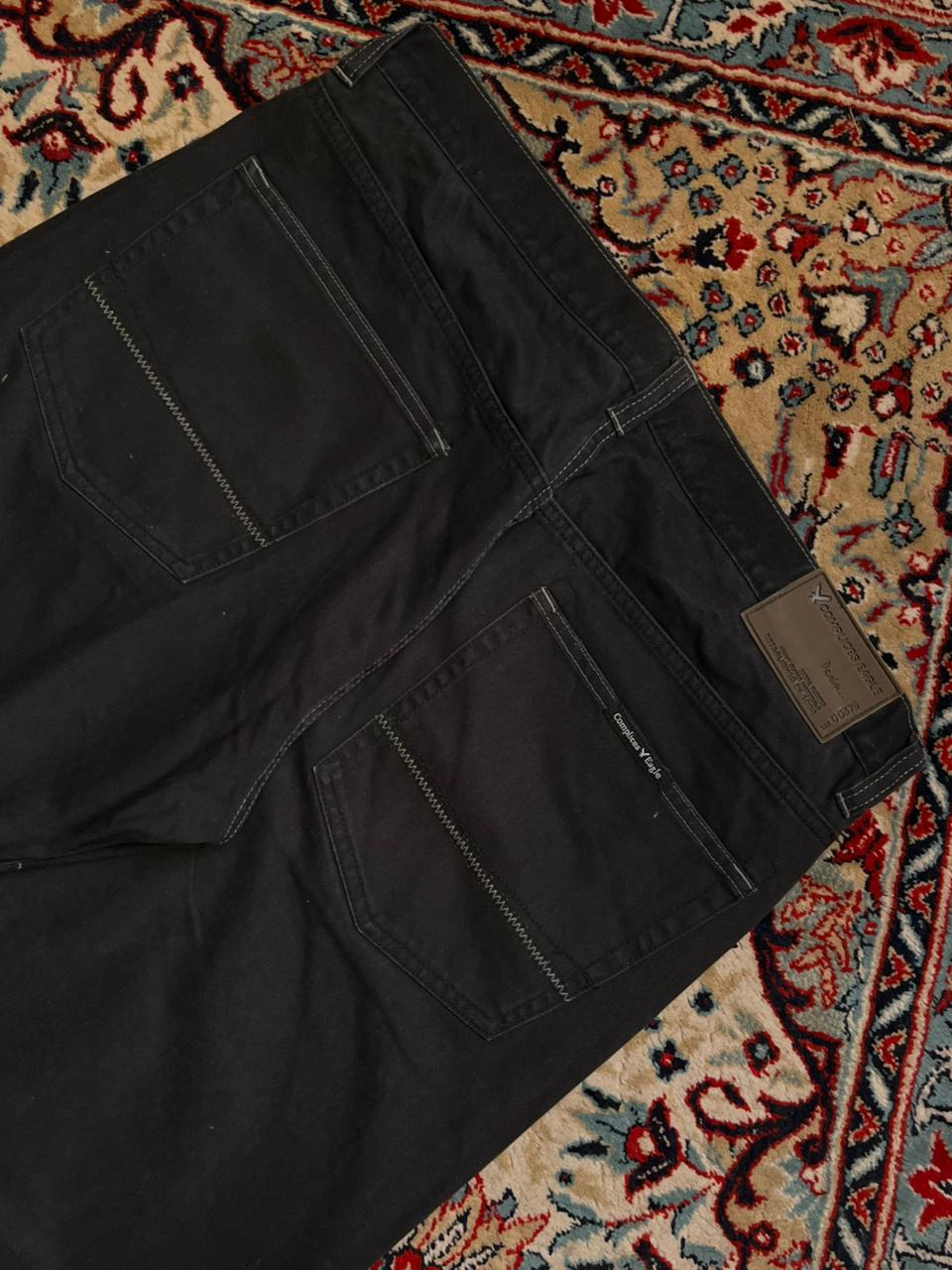 Complices Eagle Jet Black Straight Fit Cotton Pants