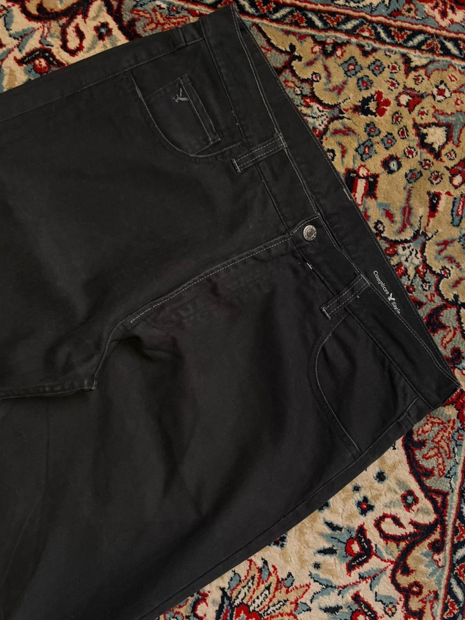 Complices Eagle Jet Black Straight Fit Cotton Pants