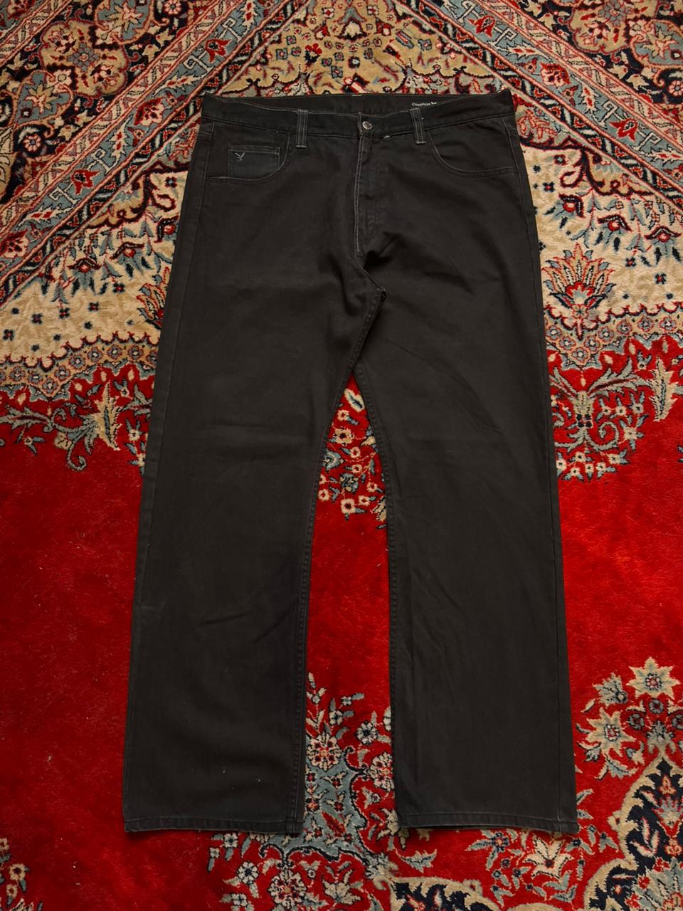 Complices Eagle Jet Black Straight Fit Cotton Pants