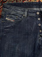 Diesel Viker(Straight Fit) Non Stretch Distressed Jeans - 36
