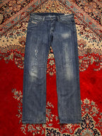 Diesel Viker(Straight Fit) Non Stretch Distressed Jeans - 36