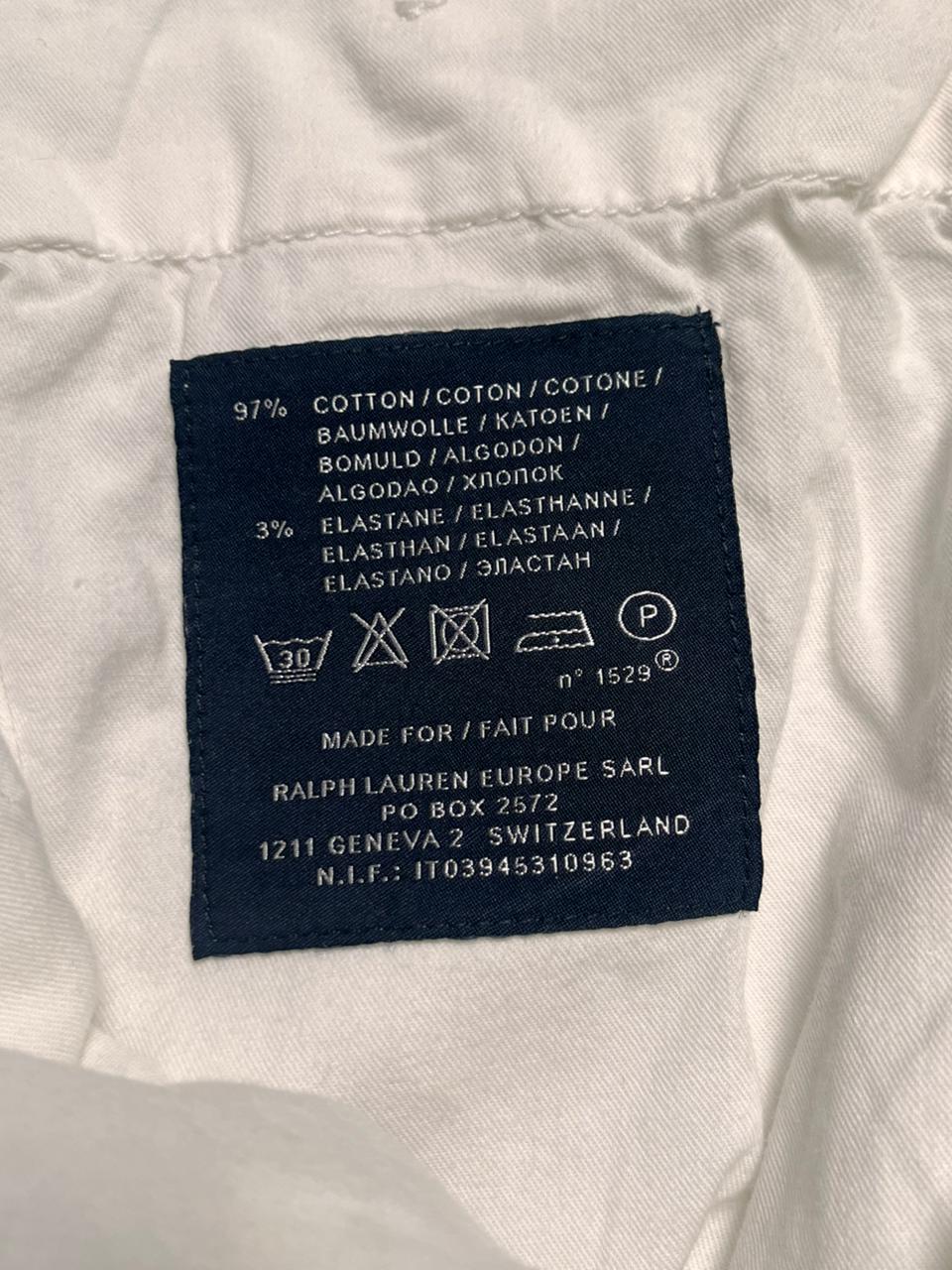 Polo Ralph Lauren White Cotton Straight Fit Pants