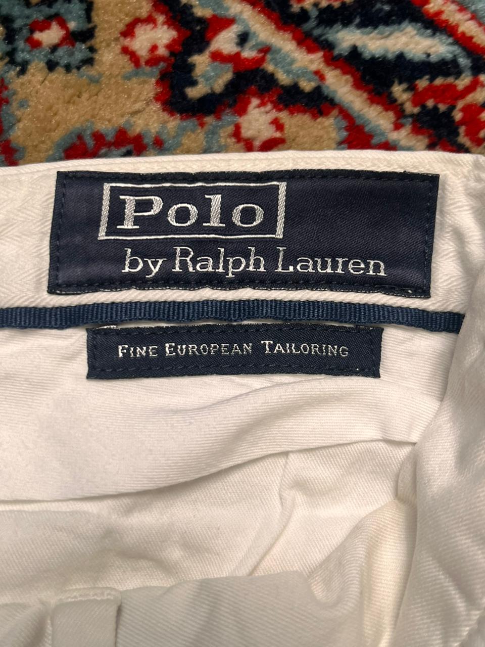 Polo Ralph Lauren White Cotton Straight Fit Pants