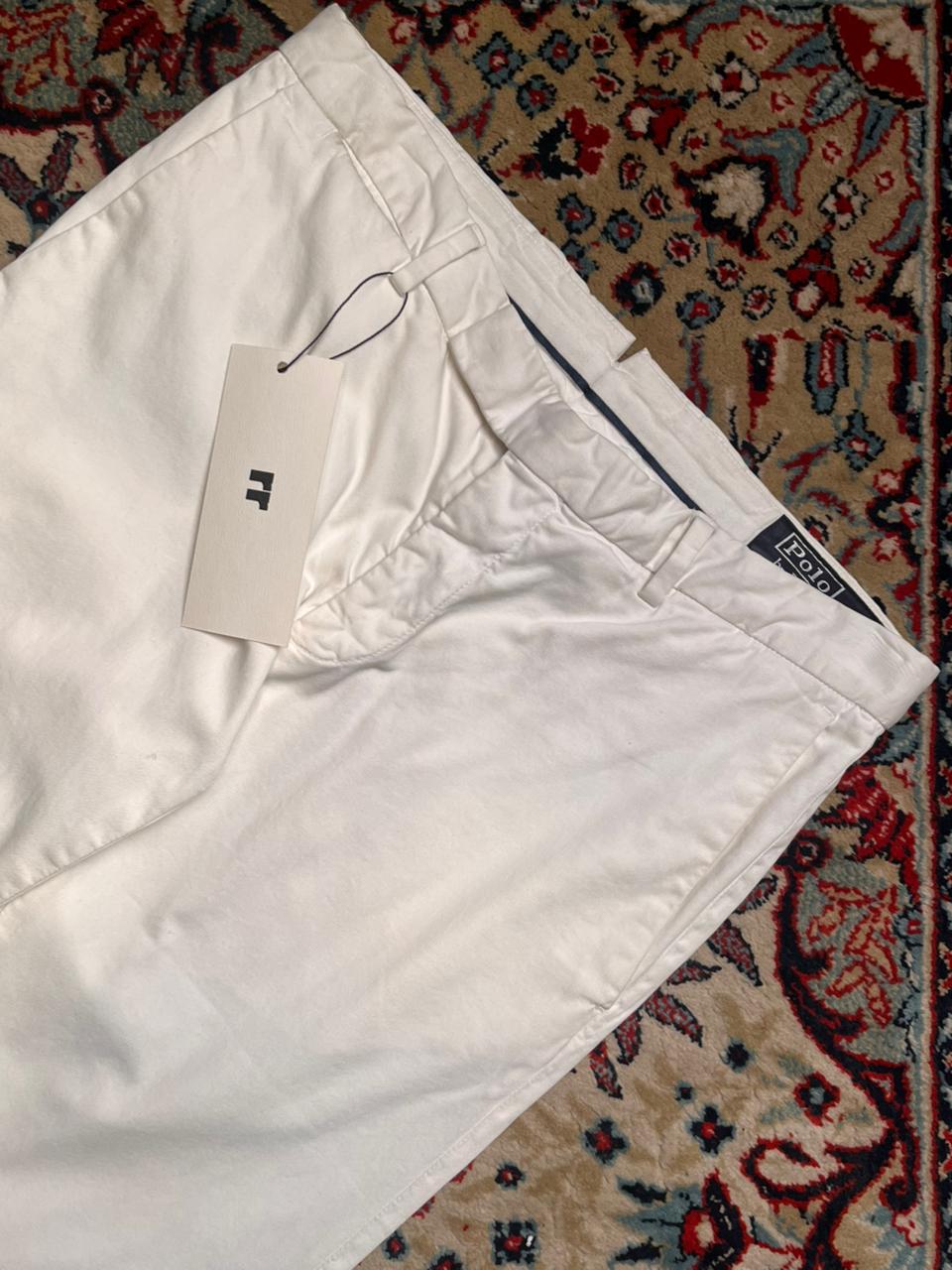 Polo Ralph Lauren White Cotton Straight Fit Pants