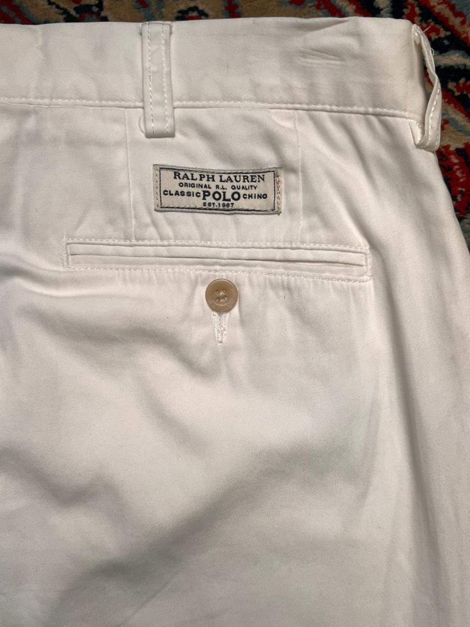 Polo Ralph Lauren White Straight Fit Cotton Pants
